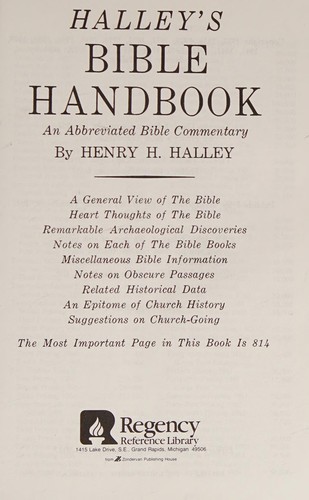 כריכת הספר "Halley's Bible handbook" מאת Halley Henry