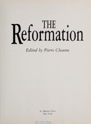 כריכת הספר "The Reformation" מאת Chaunu Pierre