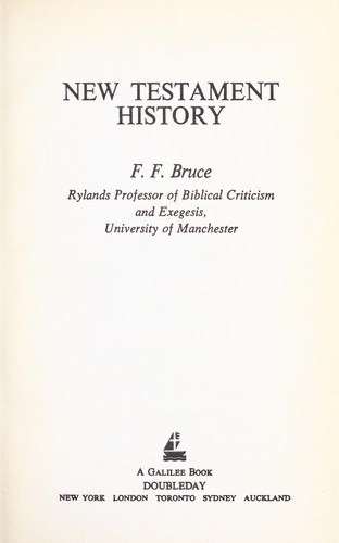 כריכת הספר "New Testament history" מאת Bruce, F. F.
