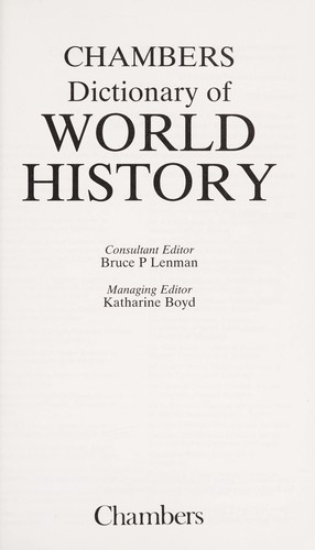 כריכת הספר "Chambers Dictionary of World History" מאת Lenman Bruce