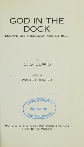 כריכת הספר "God in the Dock" מאת Lewis C.S