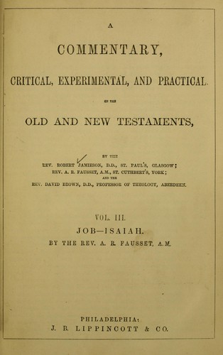 כריכת הספר "A commentary, critical, experimental, and practical, on the Old and New Testaments" מאת Robert Jameson