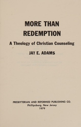 כריכת הספר "More Than Redemption" מאת Adams Jay E