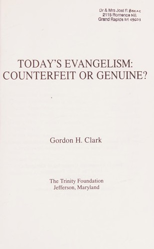 כריכת הספר "Today's evangelism" מאת Gordon Haddon Clark