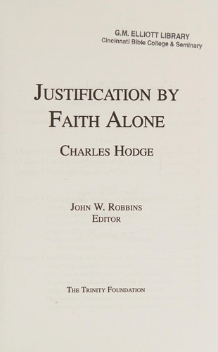כריכת הספר "Justification by faith alone" מאת Hodge Charles