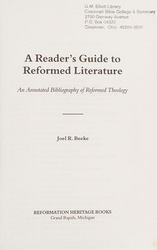 כריכת הספר "A reader's guide to Reformed literature" מאת Beeke Joel R.