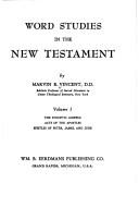 כריכת הספר "Word Studies in the New Testament Vol 5" מאת Vincent Marvin