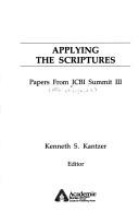 כריכת הספר "Applying the Scriptures" מאת Colson Charles .W