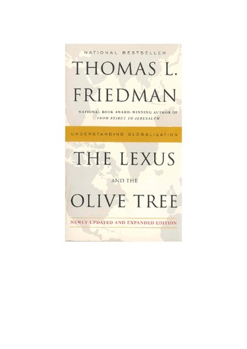 כריכת הספר "The Lexus and the Olive Tree" מאת Friedman Thomas L