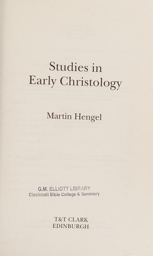 כריכת הספר "Studies in Early Christology" מאת Hengel Martin