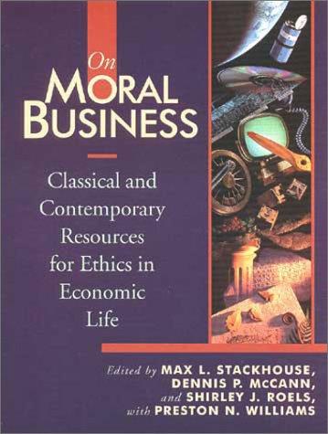 כריכת הספר "On moral business" מאת Stackhouse Max