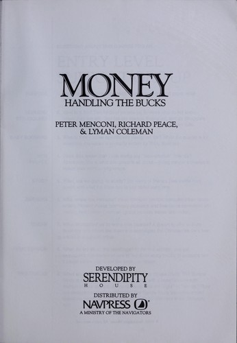 כריכת הספר "Money" מאת Peter Menconi, Lyman Coleman, Richard Peace