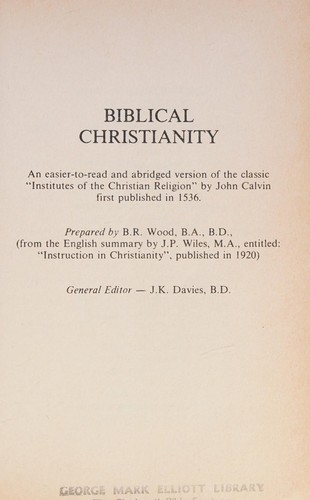 כריכת הספר "Biblical Christianity" מאת Calvin John