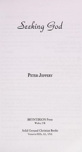 כריכת הספר "Seeking God" מאת Jeffery Peter